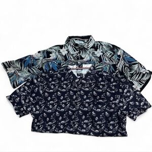 Lot of 2 Mojito Hawaiian Short Sleeve Button Shirt Men 2XL Surfer & Floral